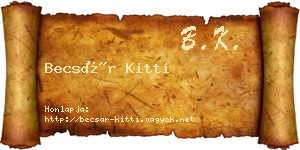 Becsár Kitti névjegykártya